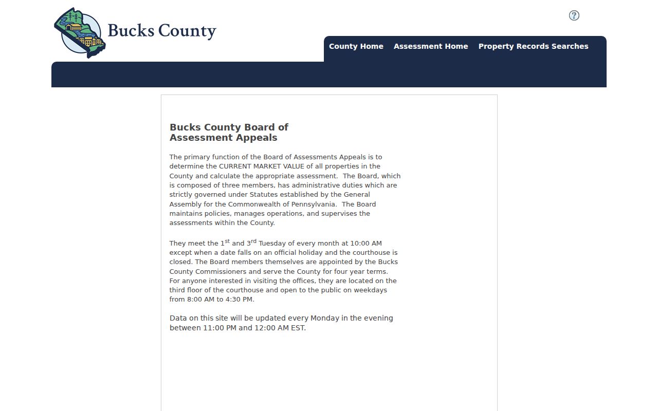 Bucks County residents directory assessment property search