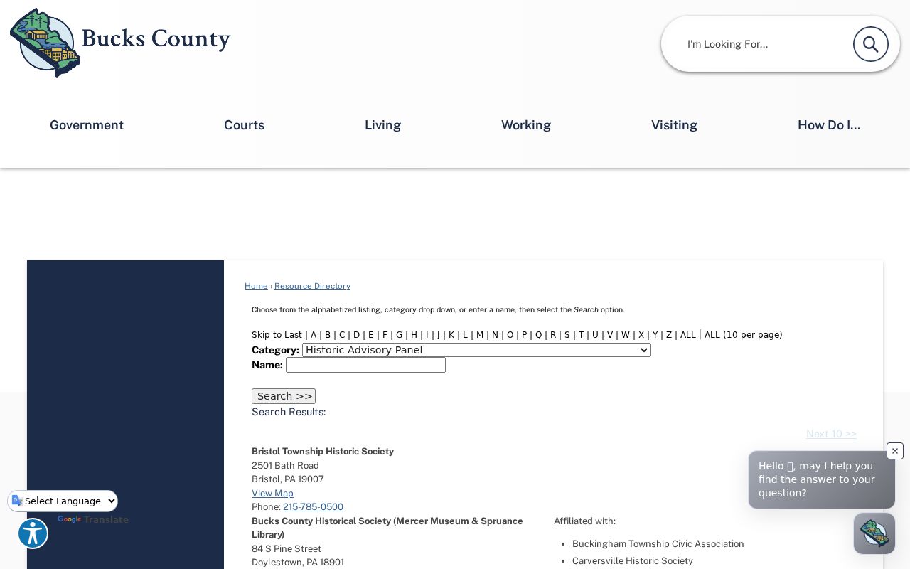 Bucks County neighbors civic organization directory source