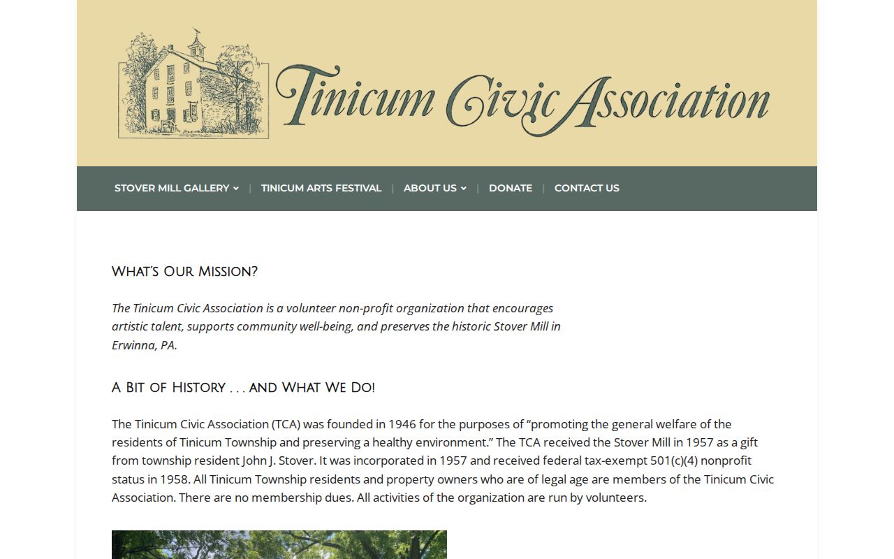 Bucks County neighbors Tinicum civic association contact source