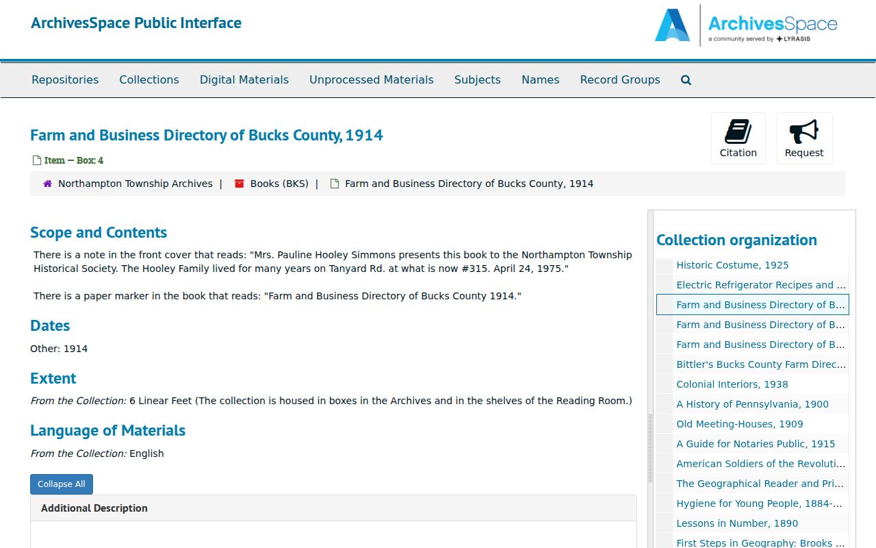 Bucks County previous residents research through the 1914 farm and business directory