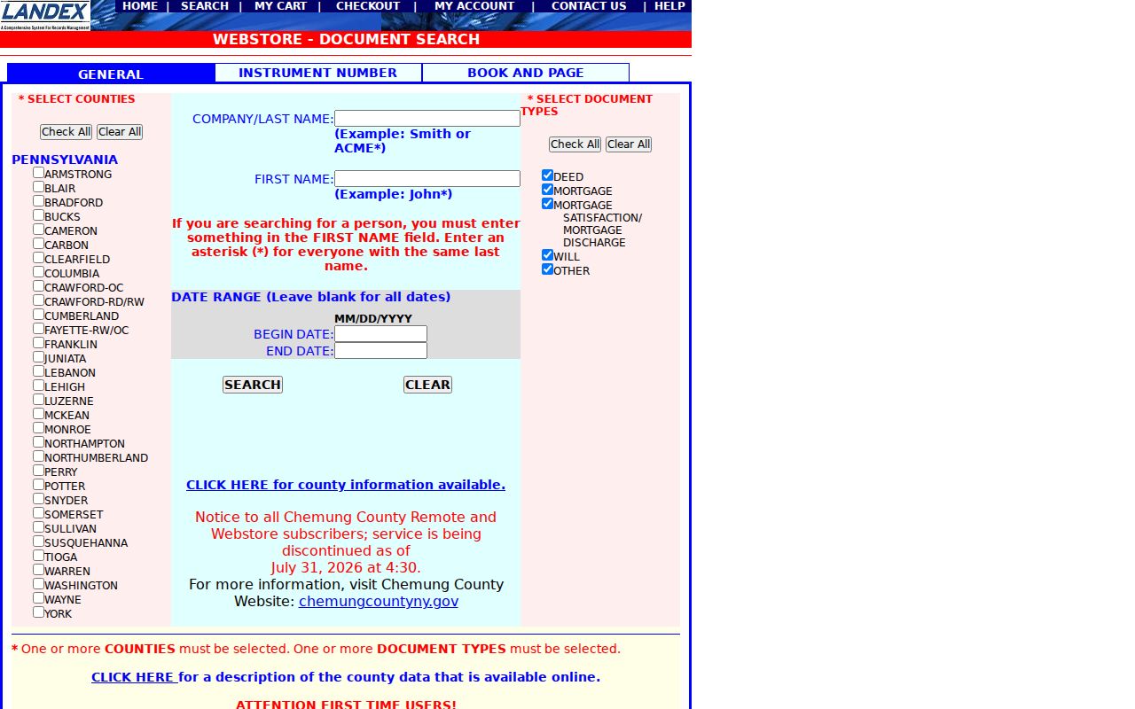 Bucks County street directory LANDEX deed index search