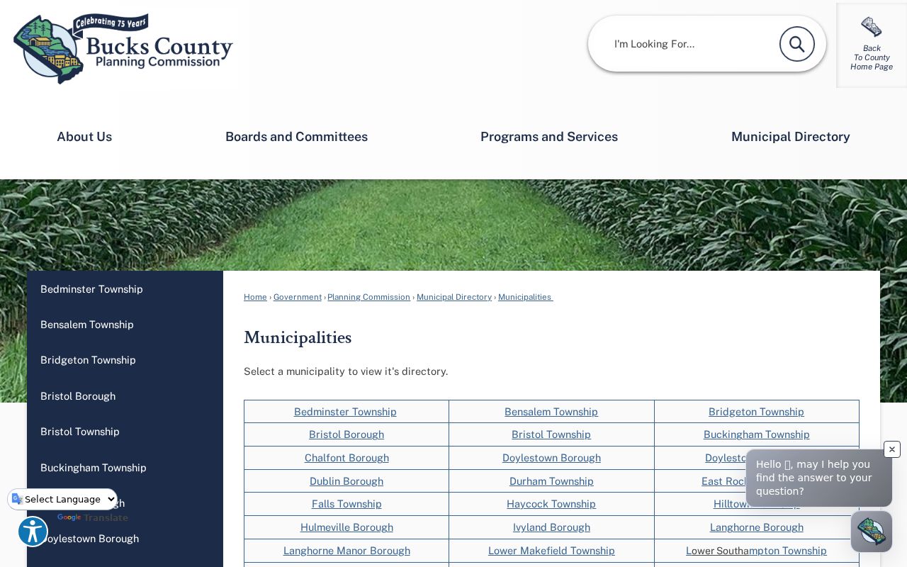 Bucks County ZIP code directory municipal routing reference